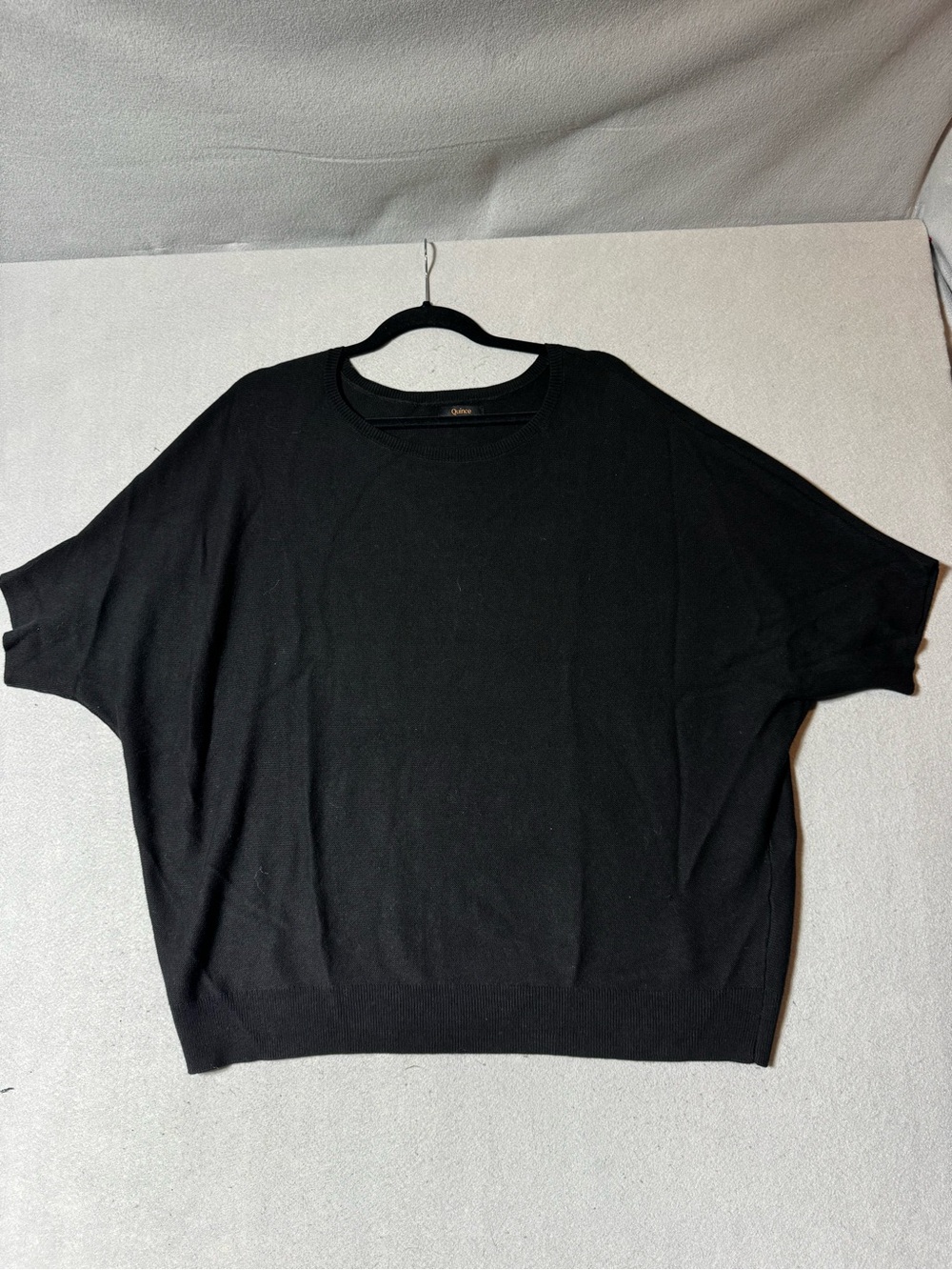 Quince Black Batwing Women’s Short Sleeve Sweater - Size XL